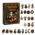 24-Day Christmas Diamond Painting Advent Calendar – DIY Holiday Ornament Kit with Festive Hanging Pendants