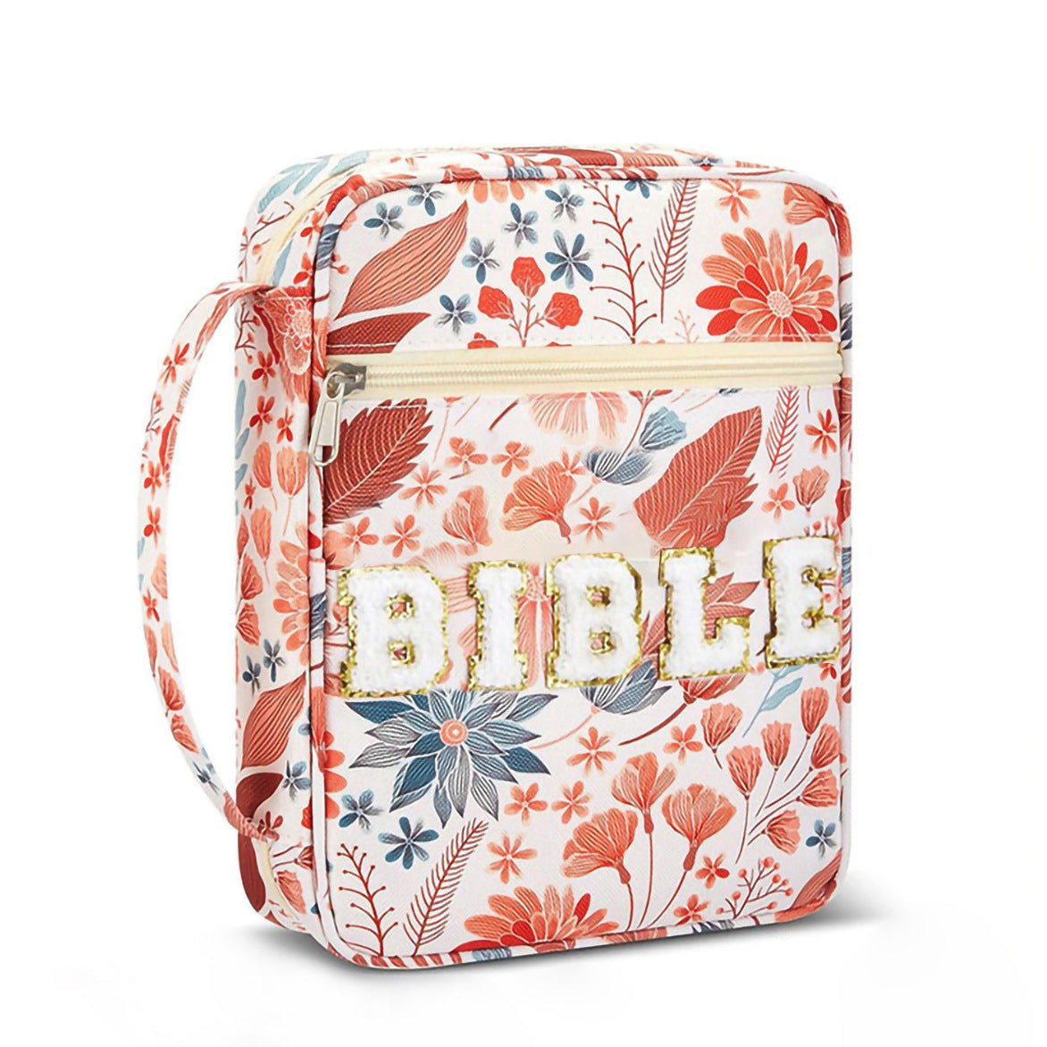 Bible Carrying Case with Zipper, Front Pocket & Handle