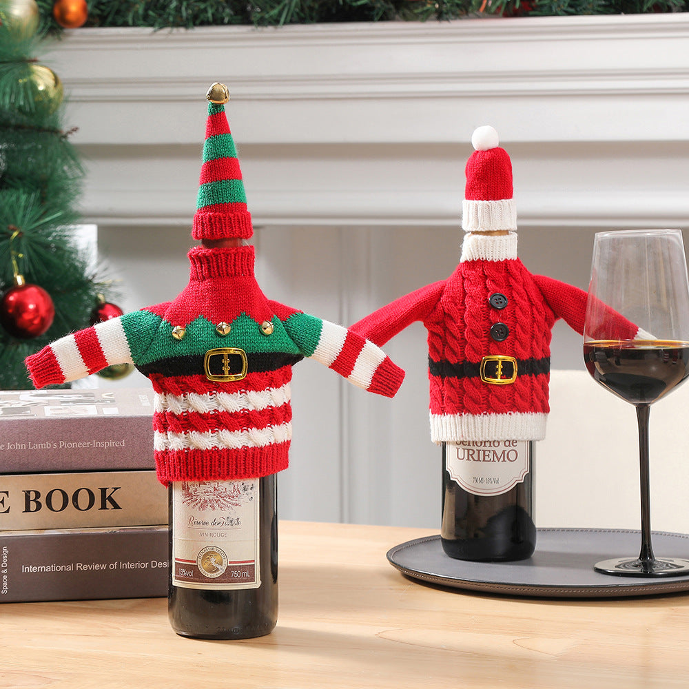 Christmas Knitted Wine Bottle Covers