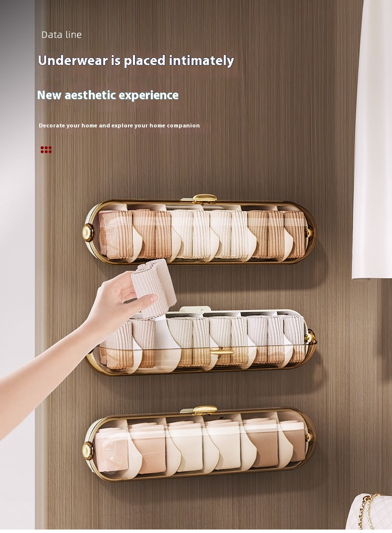Dust-proof Underwear Finishing Wall-mounted Grid Storage Box