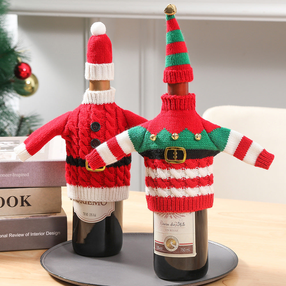 Christmas Knitted Wine Bottle Covers