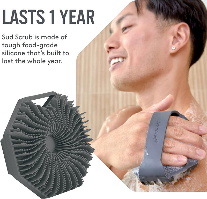 Portable Polygonal Silicone Bath Massage Brush