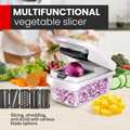 15-in-1 Multifunctional Stainless Steel Vegetable Chopper - 8 Blades, Container, Professional Design, Handle, Wave Slicer, Reduces Preparation Time, Kitchen Utensil, For Mothers, Flash Sale Home Items