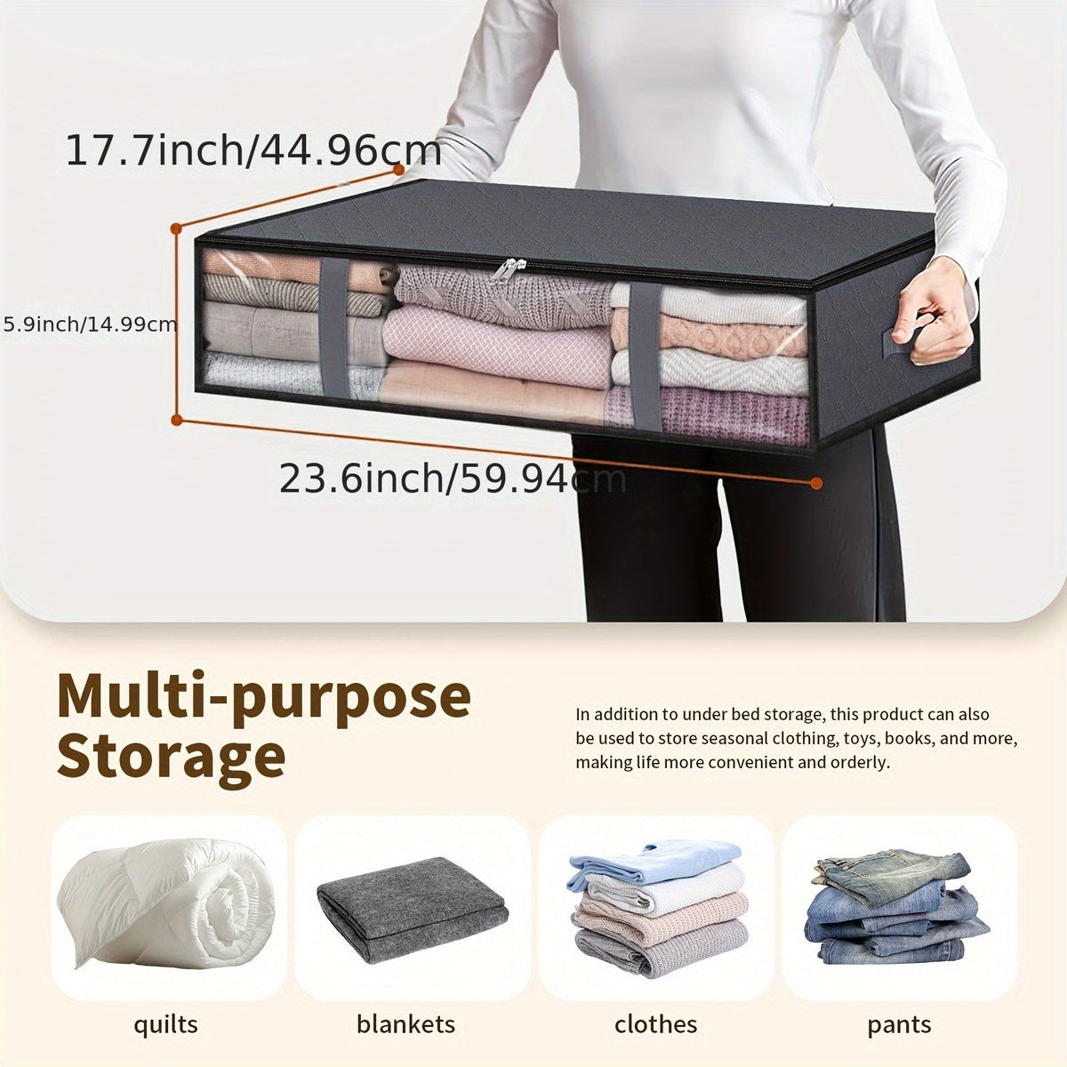 Foldable Large Capacity Moisture-proof Clothes Quilt Bed Bottom Buggy Bag
