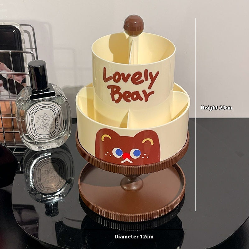 360° Rotating Makeup Brush Holder and Cosmetic Organizer – Two-Tier Desktop Storage Caddy