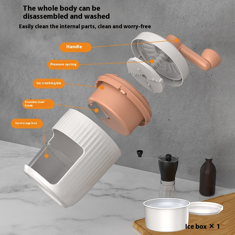Hand-cranked Ice Shaving Machine Small Household Ice Crusher Hand-cranked Smoothie Machine Hail Ice Machine Kitchen Gadgets