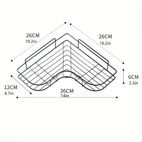 1pc Wall Mounted Bathroom Shelf, Shower Caddy Rack, No Punching Triangle Storage Rack For Bathroom Kitchen, Bathroom Accessories