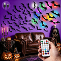 48P Bats Halloween Decorations 12P Rechargeable Lights With Remote