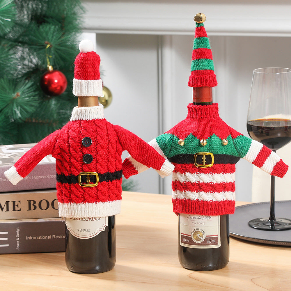 Christmas Knitted Wine Bottle Covers