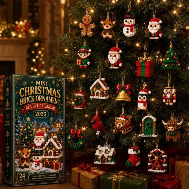 24-Day Christmas Mini Building Block Ornament Advent Calendar – 24 Festive DIY Tree Decorations
