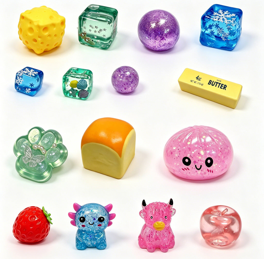 8-Piece Malt Sugar Squishy Fidget Toy Gift Set – Slow-Rising Sensory Squeeze Toys