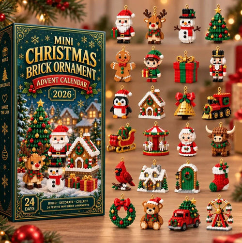 24-Day Christmas Mini Building Block Ornament Advent Calendar – 24 Festive DIY Tree Decorations