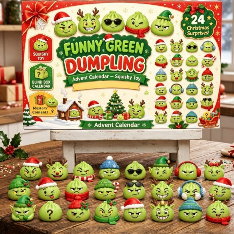 24-Day Christmas Countdown Squishy Toy Blind Box Calendar – Slow-Rising TPR Surprise Set