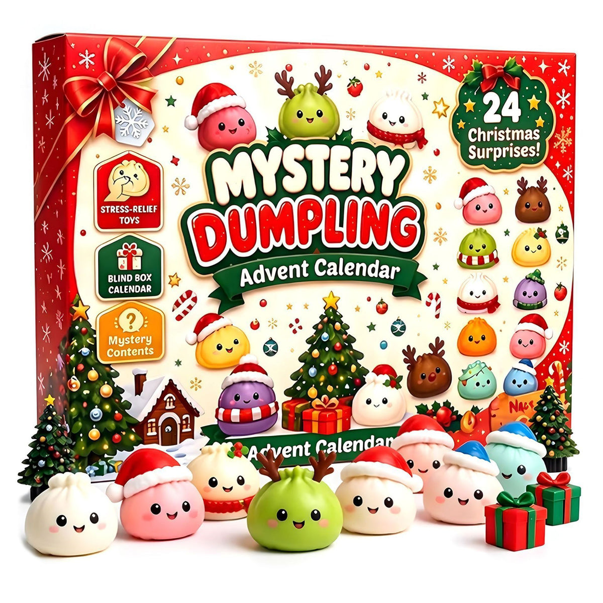 24-Day Christmas Countdown Squishy Toy Blind Box Calendar – Slow-Rising TPR Surprise Set