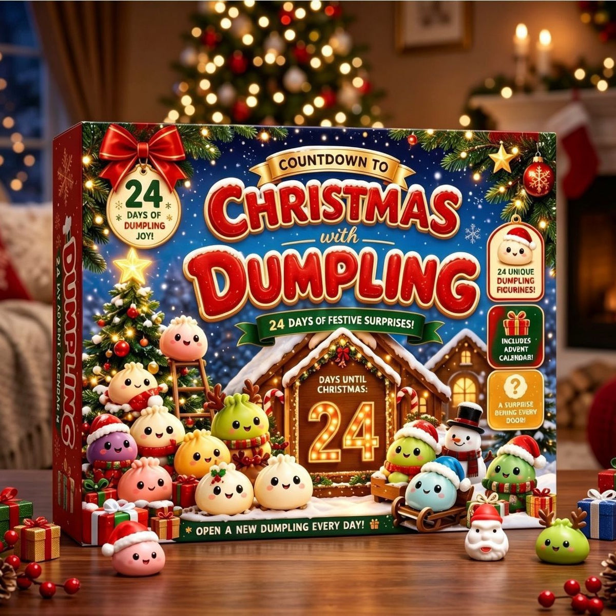 24-Day Christmas Countdown Squishy Toy Blind Box Calendar – Slow-Rising TPR Surprise Set