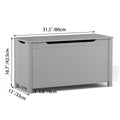 Children's Wooden Toy Storage Box With Secure Hinged Lid For Children Over 2 Years Old