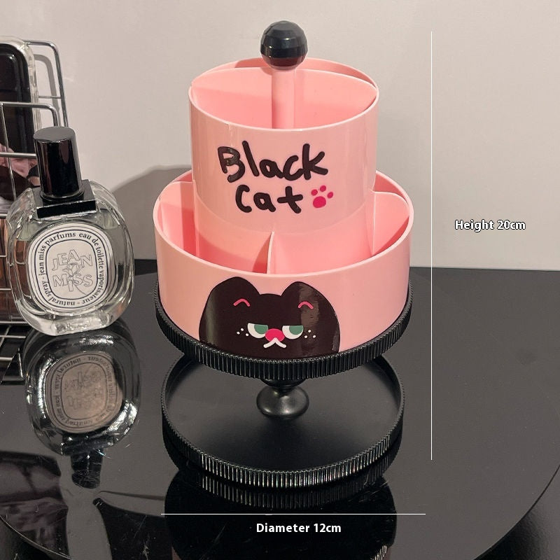 360° Rotating Makeup Brush Holder and Cosmetic Organizer – Two-Tier Desktop Storage Caddy
