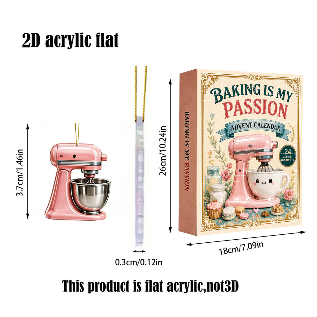 Macaron Theme Christmas Advent Calendar -24 Days Blind Box Hanging Ornaments
